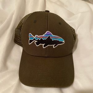 army green patagonia trucker hat